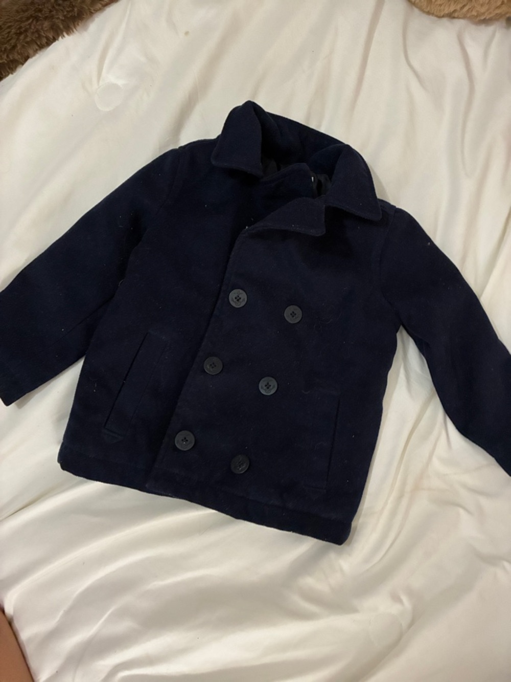 Old Navy Navy Double-Breasted Pea Coat for Kids